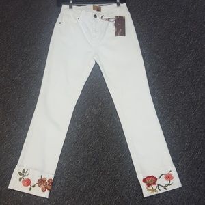 Driftwood Colette White Cuffed Jeans